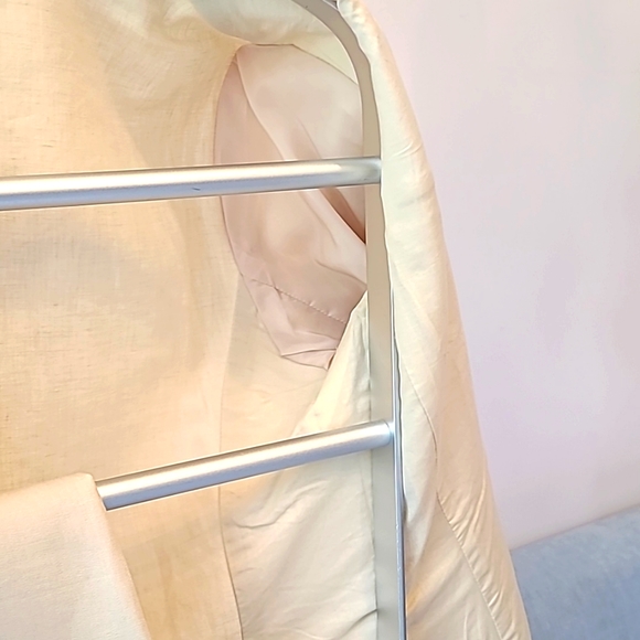 Talbots Cream Linen Suit, Lined Pantsuit, Jacket (14), Pants (16) - Picture 4 of 8